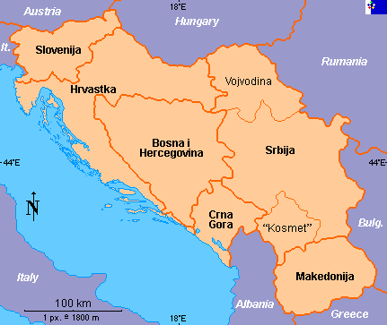 Clickable map of Yugoslavia 